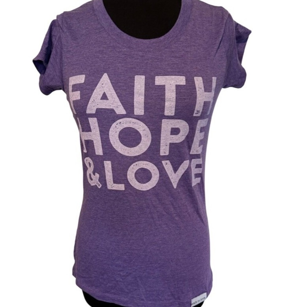 Walk In Love Faith Hope Love Graphic T Shirt‎ Purple
